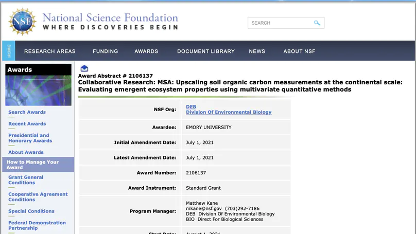 Funding from the National Science Foundation (NSF)